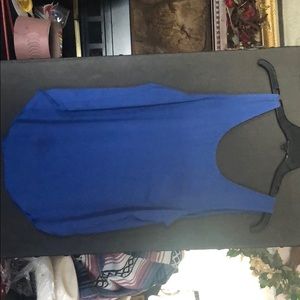 Blue tank top, with purple bows